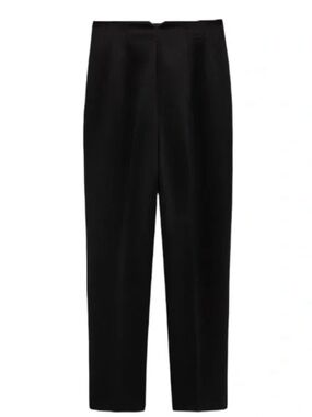 Zara Classic Black High-Waist Trousers small